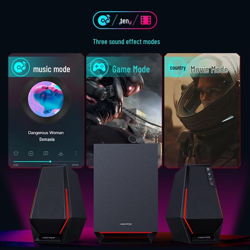Edifier HECATE G1500max 2.1 Игровые настольные Bluetooth-колонки Вилка CN (адаптер в комплекте)