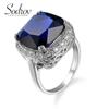 Винтажные ювелирные кольца SODROV с большим синим цирконом для женщин