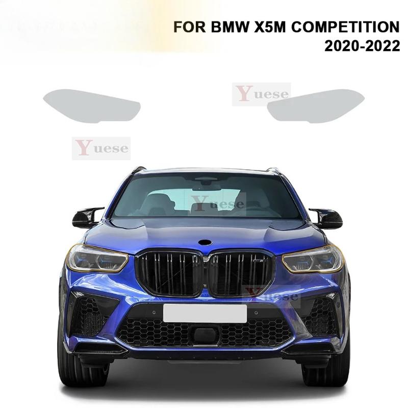 For BMW X5M F95 COMPETITION - 2 Pcs Car Headlight Protective Film Transparent Smoked Black TPU Sticker