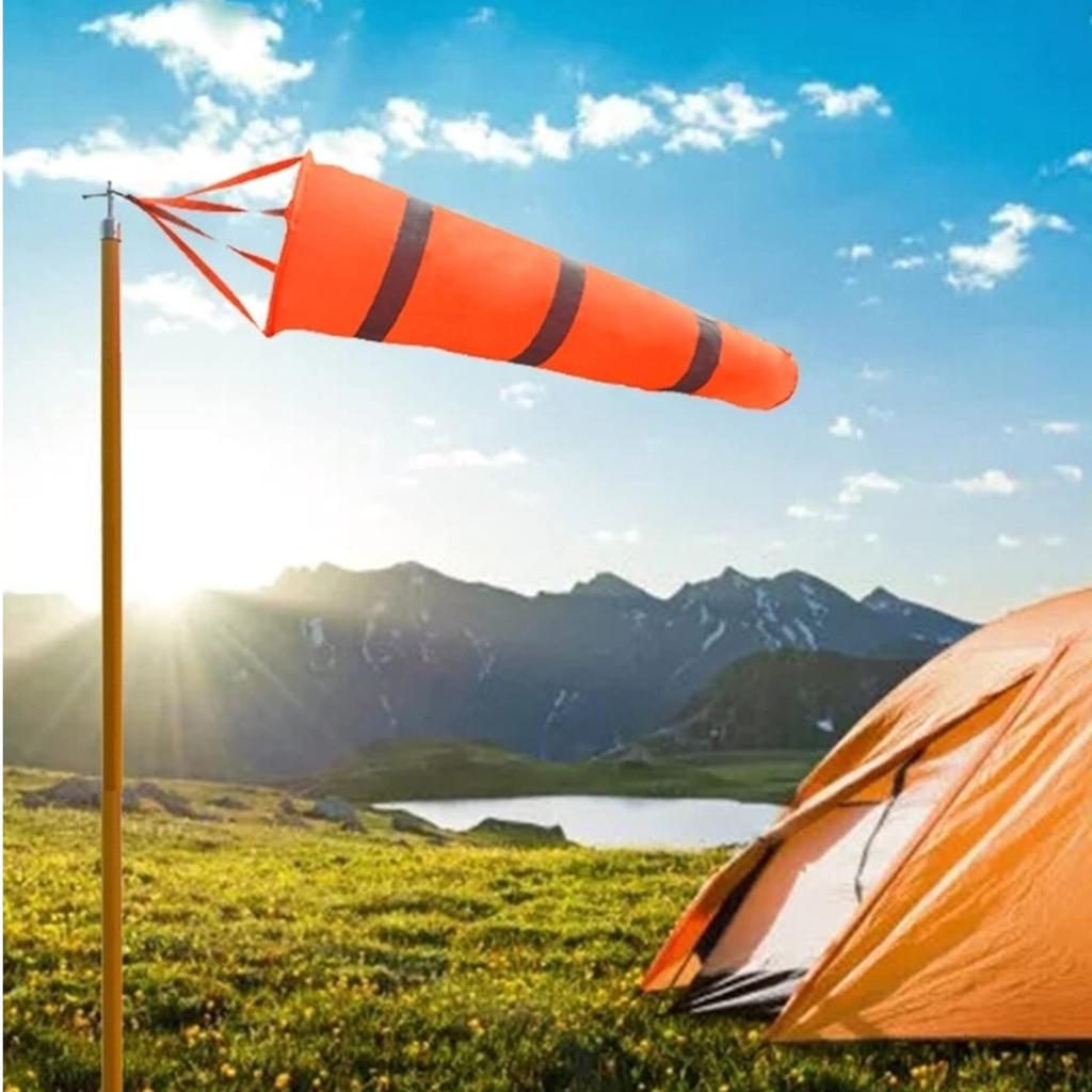 Leiasnow Набор для измерения скорости ветра и ветра и ветра и светящийся набор ветровых рукавов, 80 см, 6, Направление, Сила, Мощность, Светоотражающий, (Апельсин &