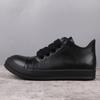 Популярные мужские кроссовки кожаные туфли для женщины полностью черные однотонные мужские повседневные туфли очень большие шнурки женские кроссовки