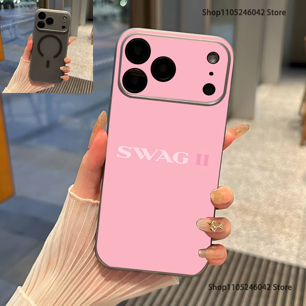 J-Justin B-Bieber Swag II Прозрачно-серый Чехол для телефона Для iPhone 17,16,15,14,13,12,11,Pro,Max,Plus Магнитная Беспроводная Зарядка