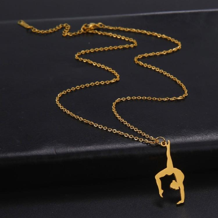 Высокополированное Нержавеющее Стальное Ожерелье для Женщин с Подвеской Гимнастка Ожерелье Аксессуар для Украшений Ежедневное Повседневное Использование