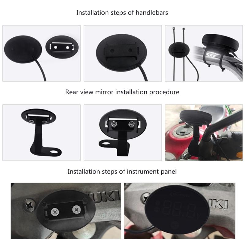 Вольтметры Светодиодные часы с защитой от пыли Цифровая панель для мотоциклов