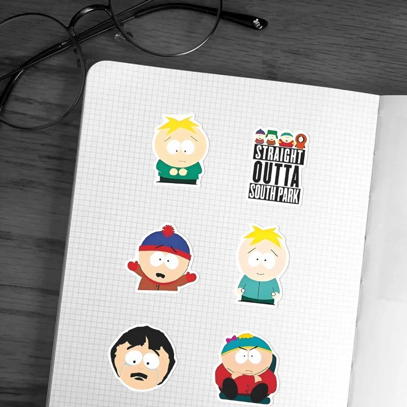 55 шт. наклеек South Park для детей | Мультяшные декали Водонепроницаемые для ноутбука, скейтборда, автомобиля, бутылки для воды Милый мультяшный стикер Подарочный набор