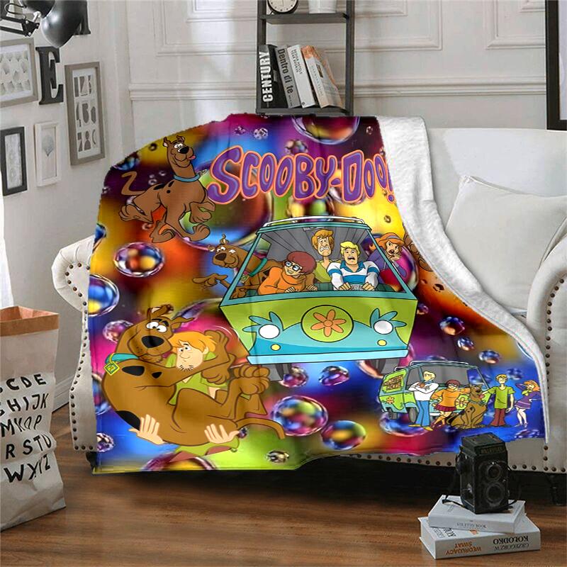 Scooby Doo Flannel Blanket Soft Warm All-Season Throw, Design for Camping, Car Travel, Hiking Sofa, Bed, Office Perfect Gift for Parties
