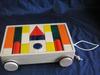 In Japan Wooden Building Blocks [Made Toys] Pull-cart