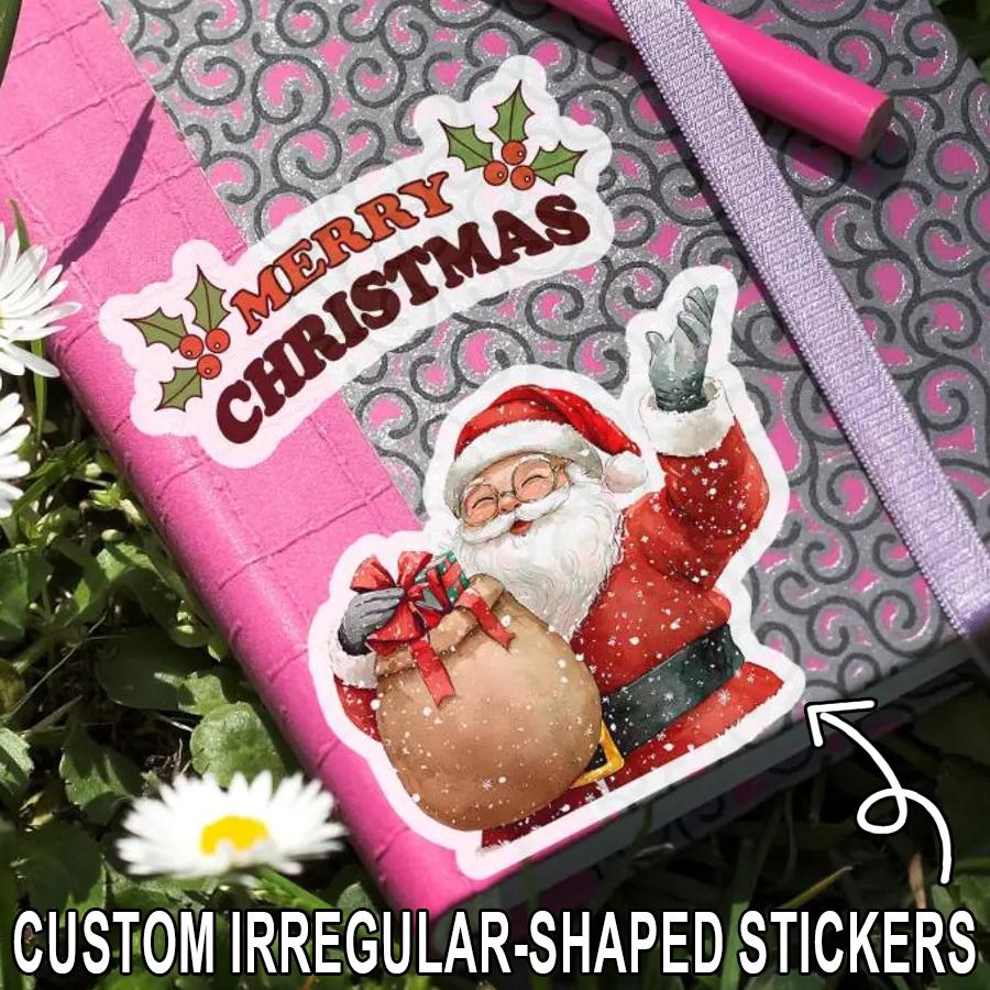 Vintage Deco Cartoon Scrapbooking Stickers Vinyl Eco-Friendly Gloss Lamination for Promotional Gifts Custom Die Cut