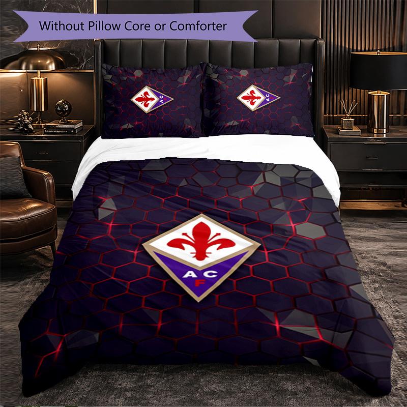 Fiorentina FC Themed Bedding 3Pcs Duvet Cover Set Decorative Bed Linen For Teen Room Home Decoration