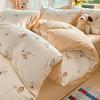 A-Grade Washed Cotton Bedding Set Soft Breathable 4-Piece Quilt Cover Sheet Pillowcases Dorm Home All