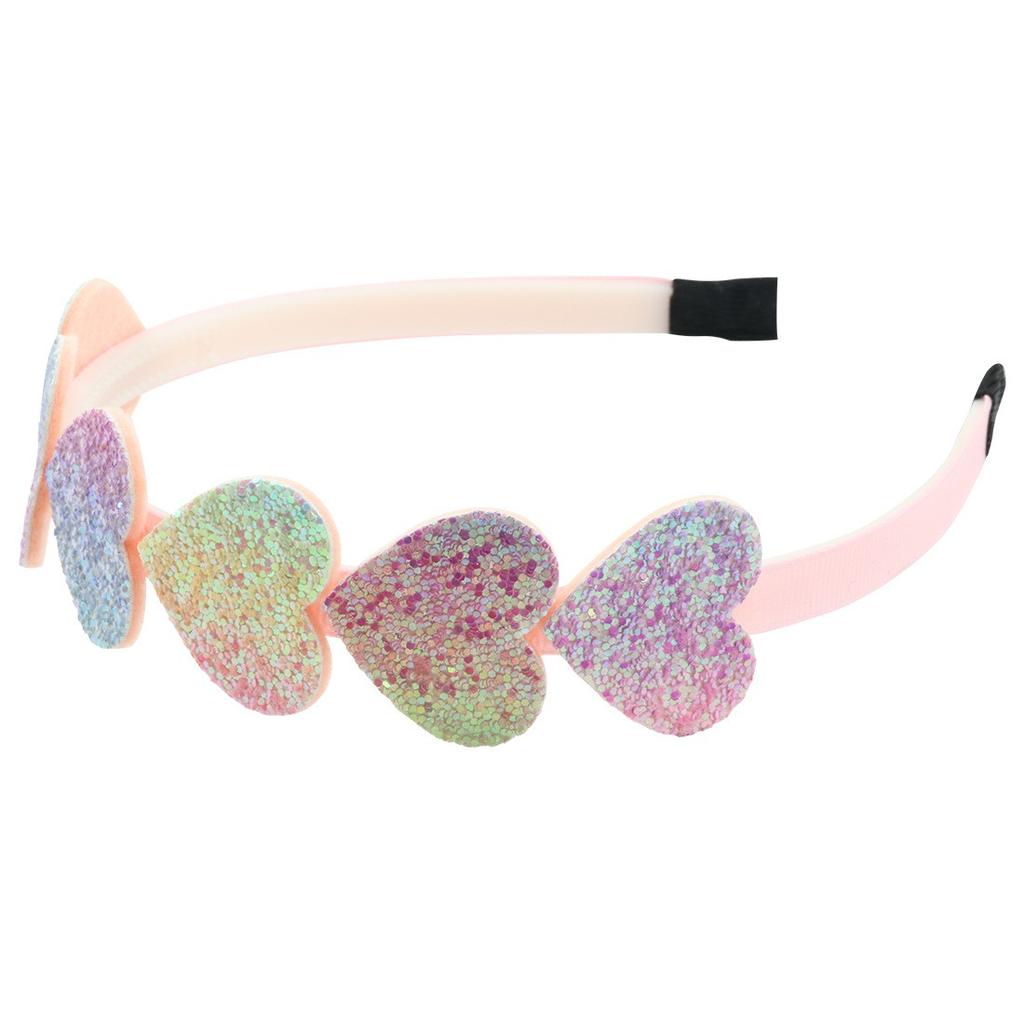1 шт. Милые ободки для волос в форме сердца и звезды для девочек, блестящие радужные ободки, детские аксессуары для волос, украшение для вечеринки, Премиум