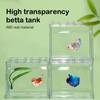 Aquarium Mini Fish Tank Reptile Pet Led Light Box Stackable Aquarium Cylinder Landscape Seaweed For Home Office Decoration