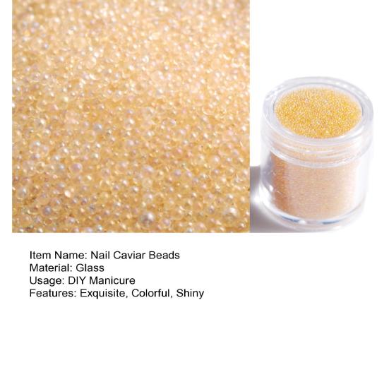 Yousheng 1 Бутылка Бусины для ногтей Caviar, блестящие цветные непористые мини-стеклянные бусины, аксессуары для дизайна ногтей, микробусины, ожерелье, чехол для телефона, украшения