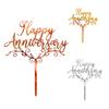 5Pcs Cake Topper Happy Anniversary Design Decorative Acrylic Dessert Pastry Cupcake Picks for Party