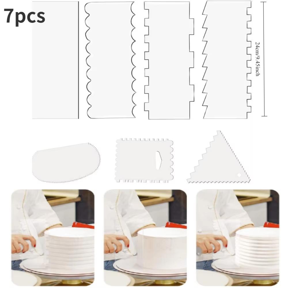 Transparent Cream Scraper Cake Making Frosting Scraper Rectangular Acrylic and Plastic Cake Baking Tool Cake Decorating Tools