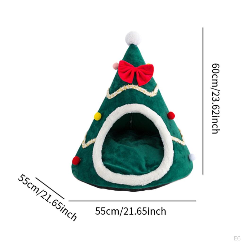 Рождественская кошачья кровать для домашних кошек Уютная будка Пещера Убежище Теплая Милая