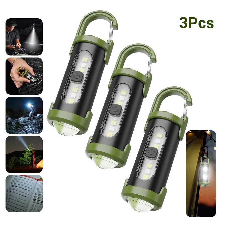 Multi-Functional EDC Portable Lanterns New Mini Keychain Flashlight Home Outdoor Emergency Ultra-Bright COB Pocket Torch