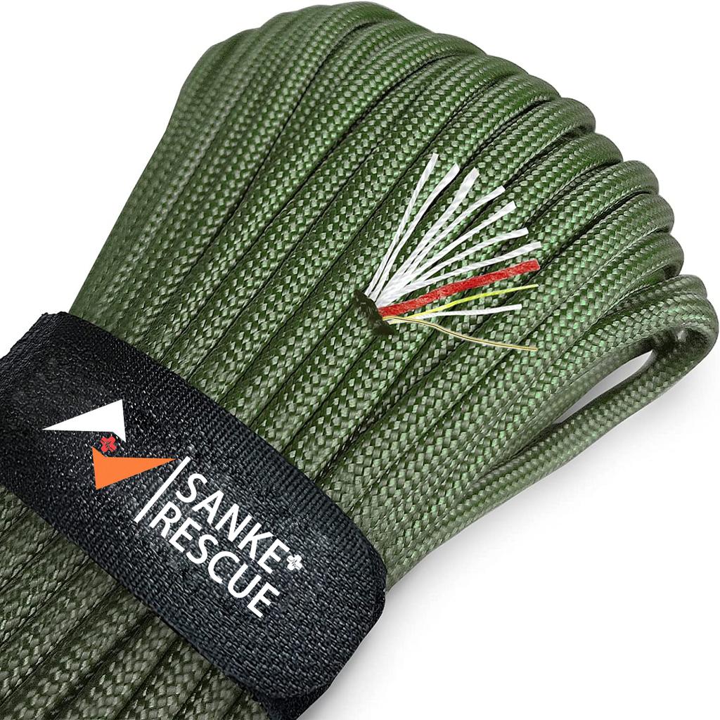 Paracord Survival Parachute Fire Cord Survival Ropes 11-in-1 U.S.Military Type with Integrated Fishing Line Fire-Starter Tinder