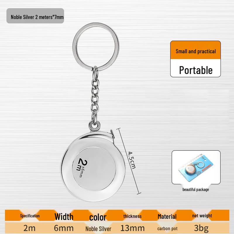 2м Мини Портативная Карманная Рулетка - Высокая Точность, Мягкая Стальная Линейка для Бытового Использования