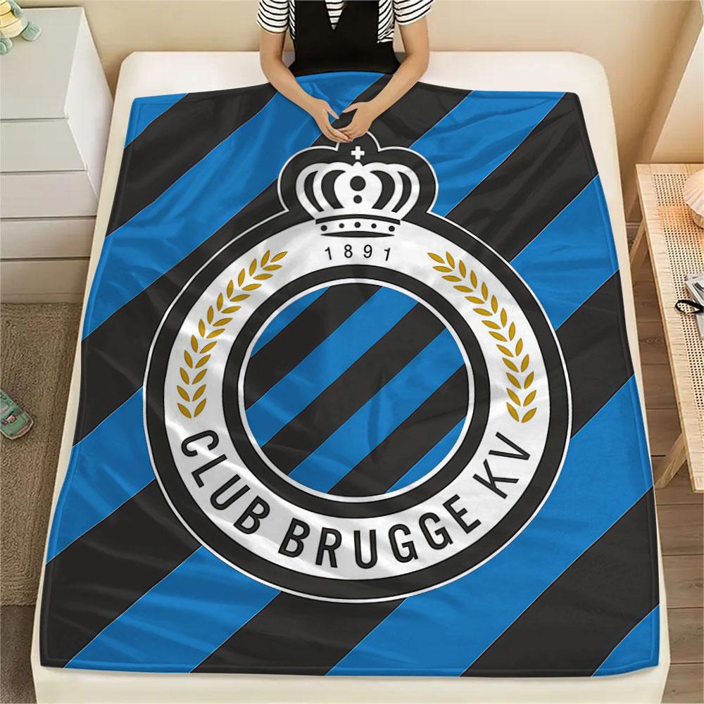1PC Club Brugge KV Patterned Flannel Blanket Suitable For All Seasons for Home Decor Warmth and Comfort Gifts Holiday Present