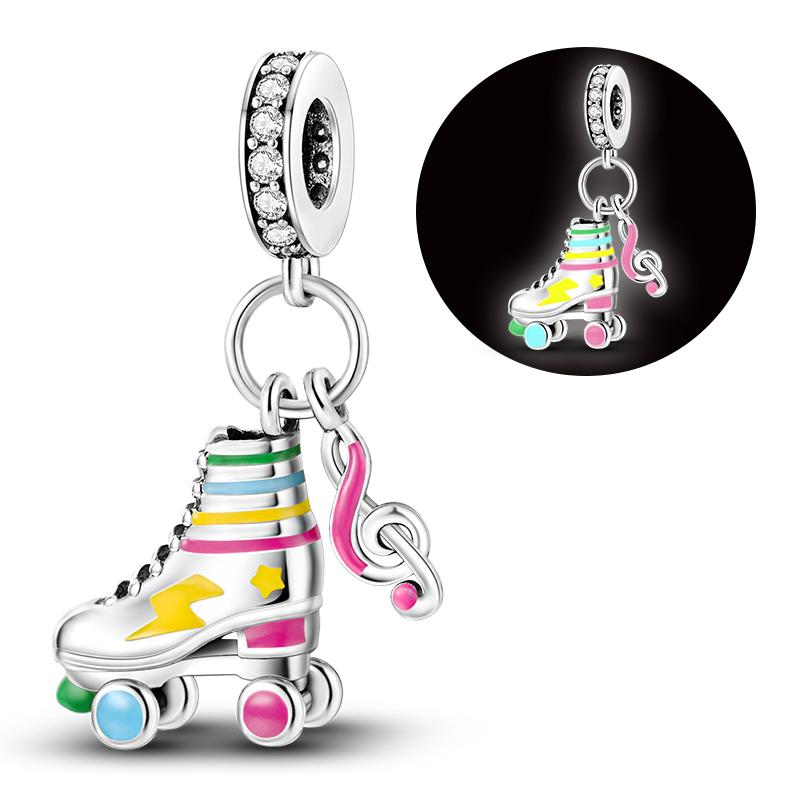 Copper Charms Luminous Beads Firefly Chameleon Fit Original Bracelet Pendant Diy For Woman Jewelry