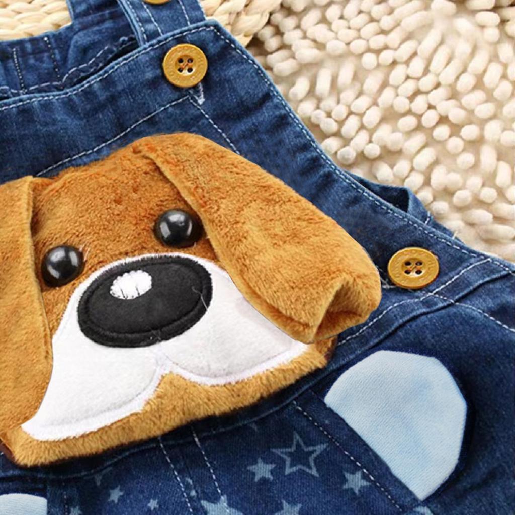 Детские комбинезоны с очаровательным принтом животных в виде щенка и звезды для мальчиков, джинсовые шорты на бретельках