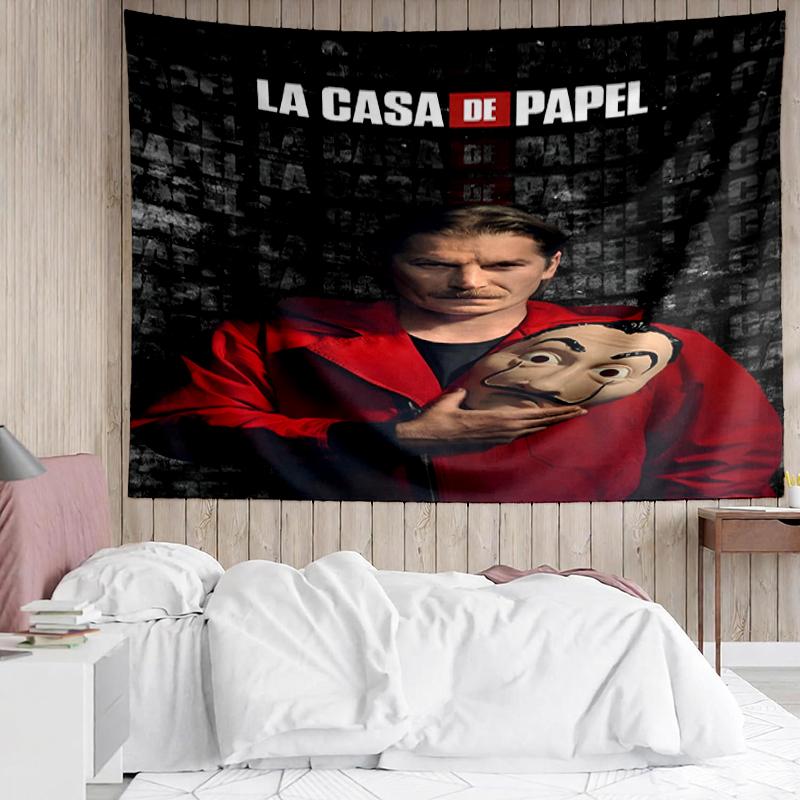 La Casa De Papel Print Tapestry, Backdrop, Easy Setup, Ideal for Bedroom, Office & Living Room, with Aesthetic Wall Hanging Decor.