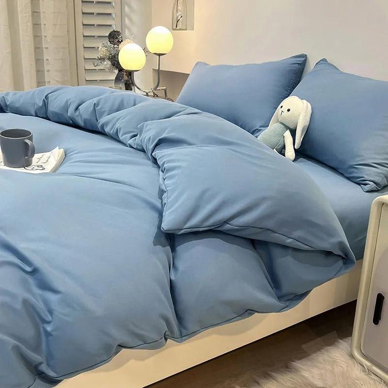 Student Dormitory 1.2m Bed Comfortable Sheet Three Piece Set Double Bed Home Textile Solid Color Quilt Cover Four Piece Bedding Sets