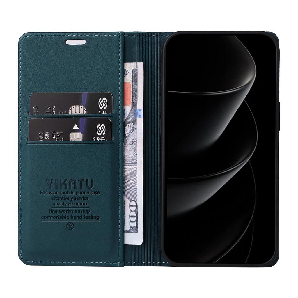 For iPhone 17 Pro Max Phone Cases YIKATU Magnetic Closure PU Leather Mobile Cover