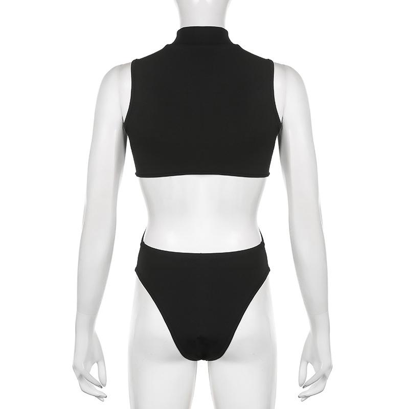 Готический Техноодежда Сексуальный Вырез Безрукавная Майка Боди Для Женщин Уличный Стиль Комбинезон Жилет Без Спины Для Женщин