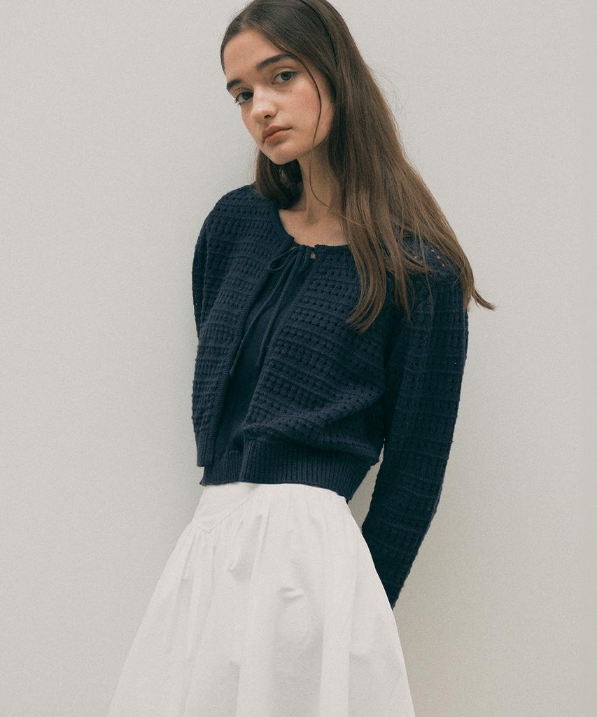 ROLAROLA Ribbon Cardigan Set Navy