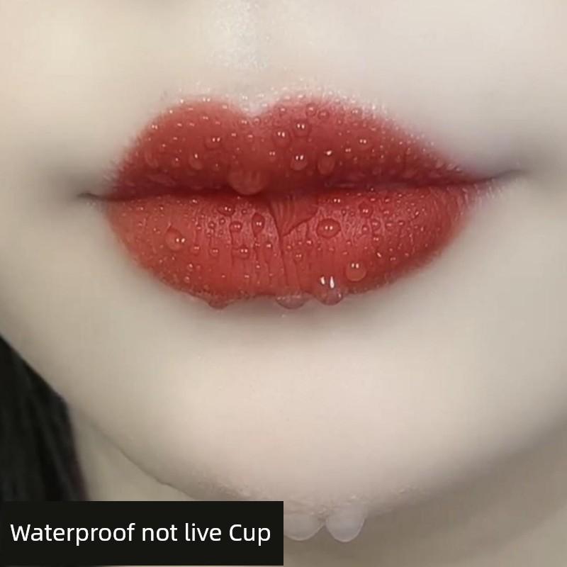 Li Jiaqi Recommend No Stain on Cup Non-Fading Cinnamon Milk Tea Carrot Lipstick Raincoat Plain White Waterproof