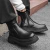 Повседневные модные мужские кожаные ботинки на толстой подошве, уличные рабочие ботинки, осенне-зимние теплые высокие ботинки 59690-J