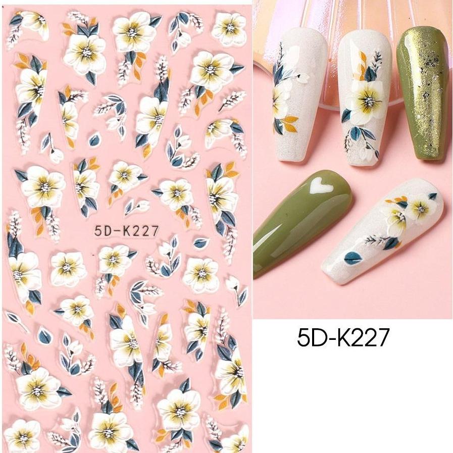 5D тисненный фиолетовый цветок ириса, наклейка для ногтей, фиолетовые цветочные слайдеры, подсолнух для дизайна ногтей, маникюра, украшения