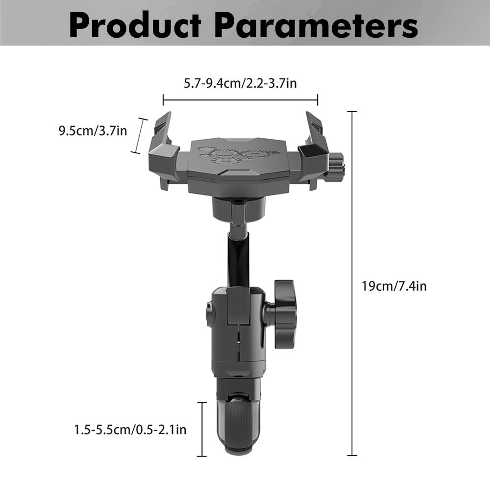 Bicycle Phone Mount 360 Degree Multi-angle Regulation for Bike/Motobike/Electric Bike/Gym Equipment/Stroller 6