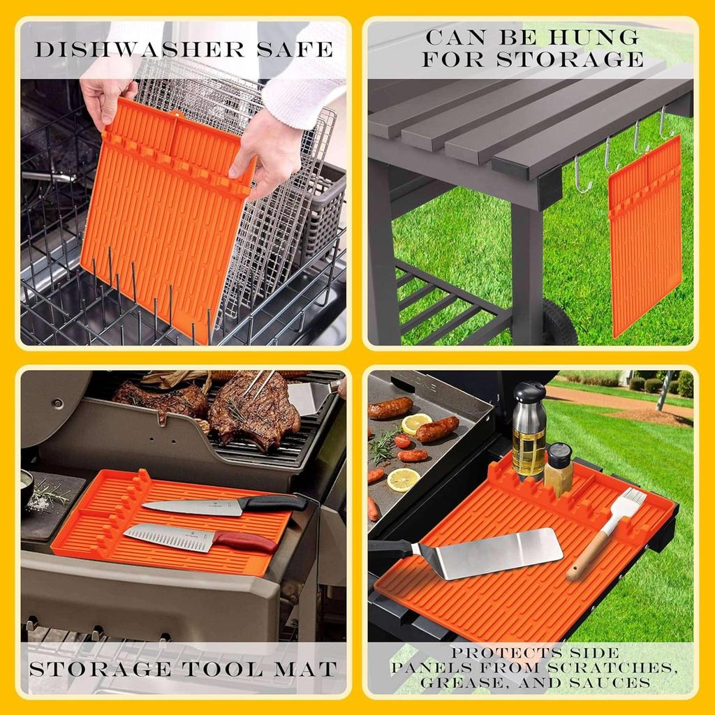 Silicone Mat for Blackstone, 16 * 11.5 In Food Grade Silicone Oven Tool Mat, Perfect Blackstone Grid Accessories.