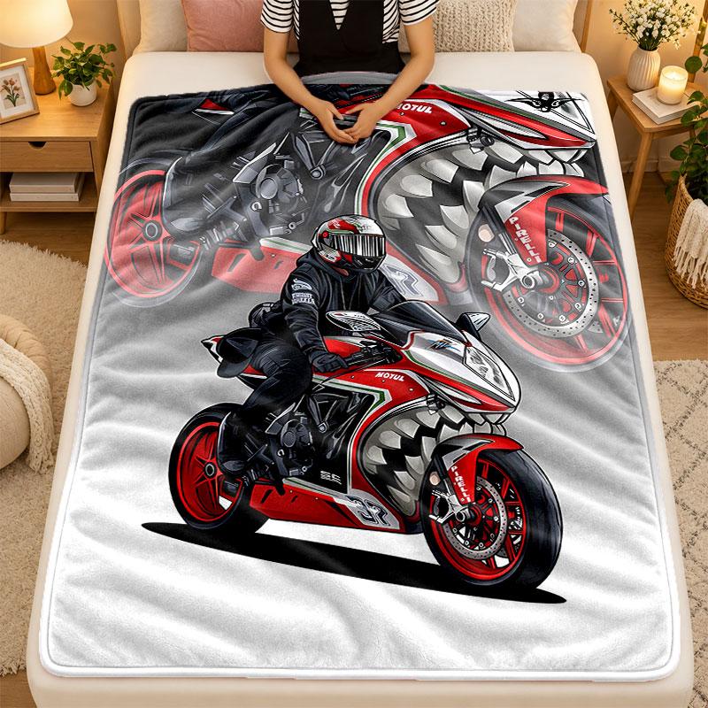 Flannel BlanketMV Agusta Warm Soft Throw Blanket for Indoor Sofa Bed Living Room Use