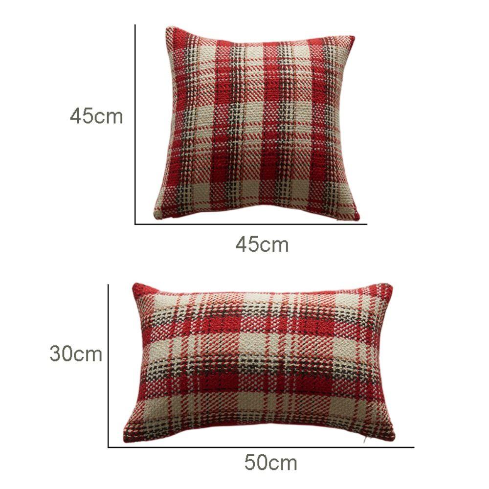 Multiple Sizes Throw Pillowcover Classic Cushion Cover Soft Christmas Plaid Pillowcase  Sofa/Bed