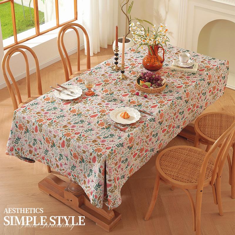 1pcs French Retro Oil Painting Tablecloths Ins Style High-end Light Luxury Dining Table Cover Dust Proof Coffee Table Cloth Living Room Decoration