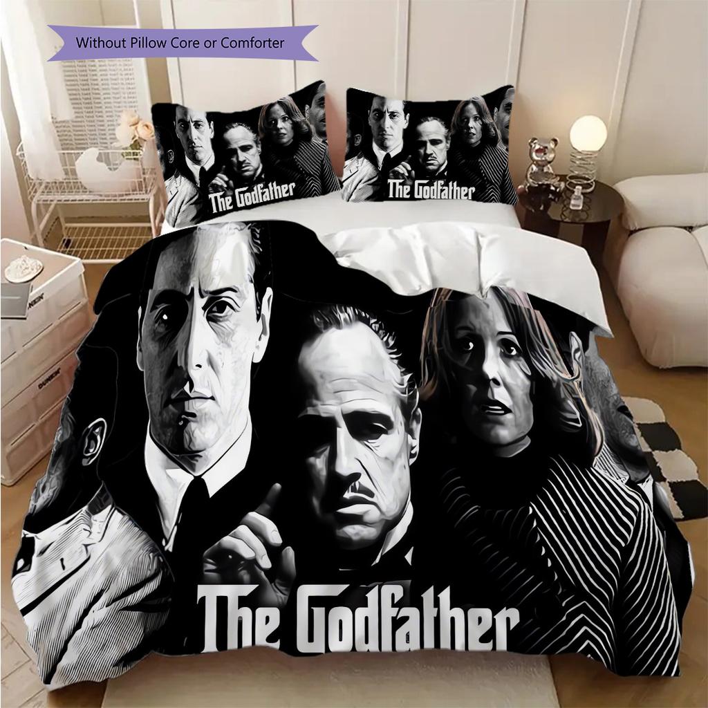 Power Loyalty Godfather Three-piece set (1 * duvet cover + 2 * pillowcase, without core) 2D Flat Duvet cover and pillowcase Bedding set