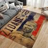 Sports Area Rug, Zinedine Zidane France Number 10 Vintage Grunge Blue Red White Textured Print, Fan Decor, Non-Slip Mat