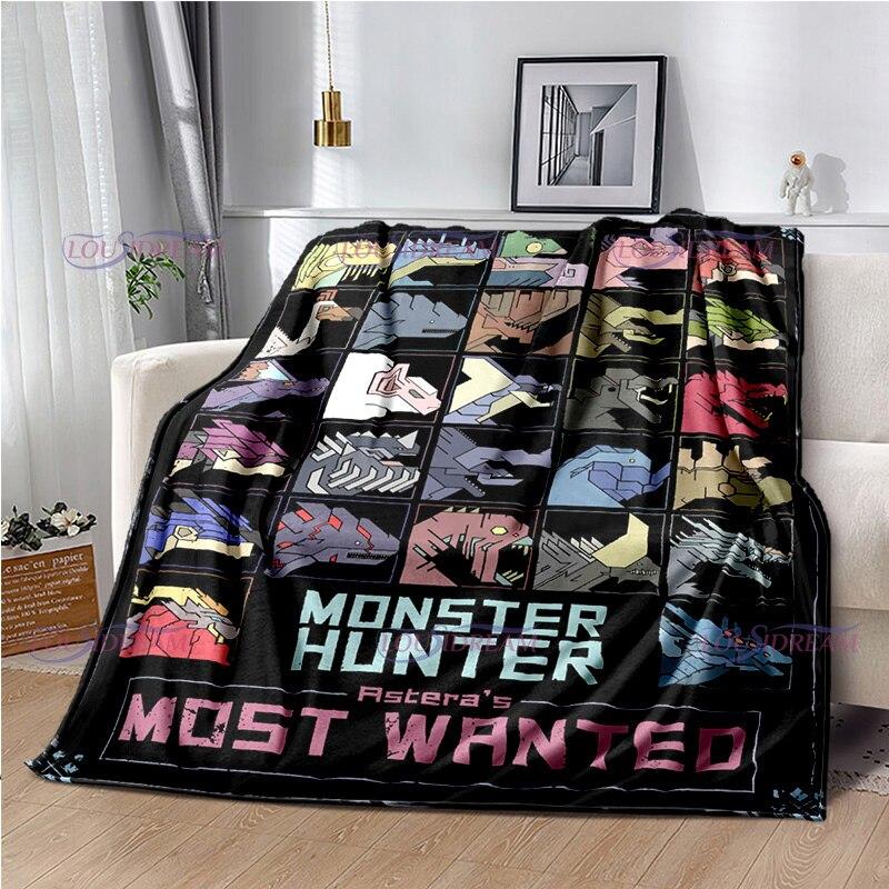 Monster Hunter Stories Soft Flannel Blanket Cartoon Blanket for All Seasons Warm Cozy Fluffy Blanket for Sofa Bed Living Room