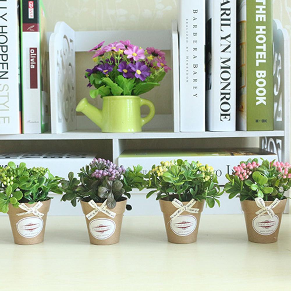 Artificial Flower Small Bonsai Plastic Fake Plant Floral Decoration Desktop Ornament