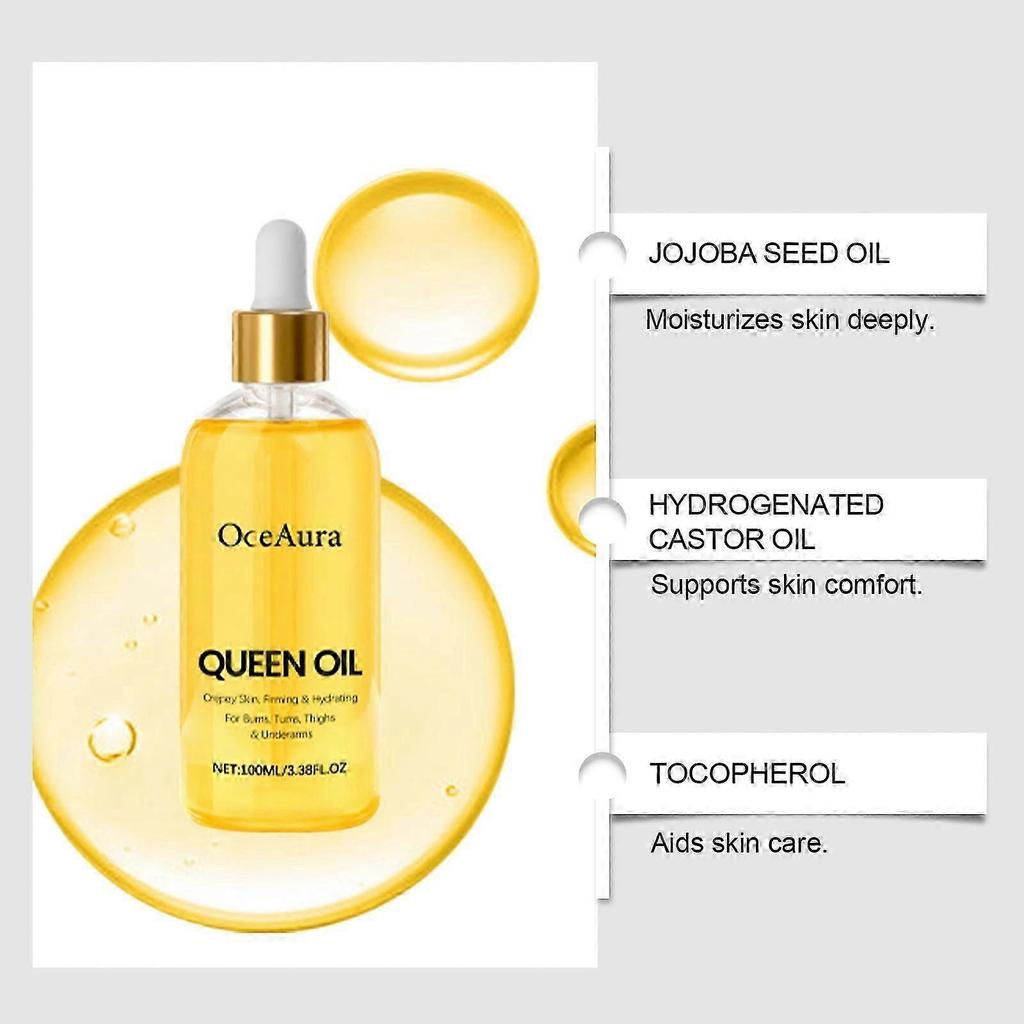 Queen Oil - Face & Body Oil for Crepey Skin, Anti-Aging & Nourishing Dry Oil, for Women, 100ML