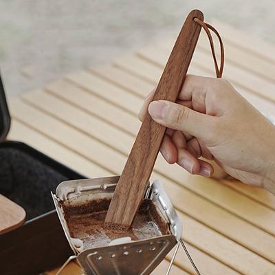 Кофейная мешалка из черного ореха с длинной ручкой, для кемпинга на открытом воздухе, для перемешивания кофе, приготовленного методом пуровер, портативная, прочная деревянная палочка-миксер, кофейные аксессуары