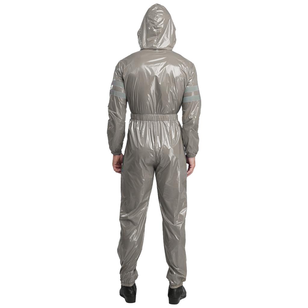Мужской ВысокоВидимый Светоотражающий Комбинезон Водостойкий На Молнии Спереди Длинный Рукав Эластичная Талия С Капюшоном