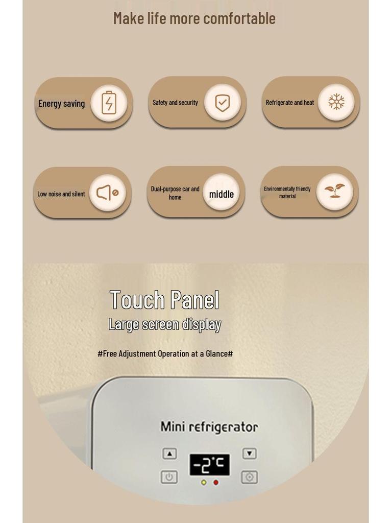 Compact Mini Fridge for Car/Home Use - Single Door, Dual-Purpose for Household & Cosmetic Storage