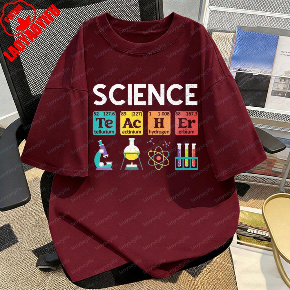 Science EleUnisexts Tee Lab Tools Print TShirt Chemistry Casual Style Student Summer Fashion Trendy Cotton Tops Women Clothes
