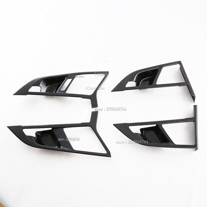 For BMW X1 U11 2024 ABS peach wood Carbon Fiber Car ide Inner Door Handle Bowl Cover Trim Interior Accessories