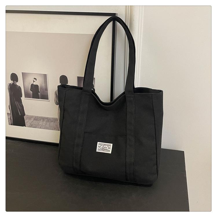 Модная холщовая сумка-тоут большой вместимости 2025 новая сумка через плечо для занятий для студента колледжа ручная сумка для поездок на работу сумочка